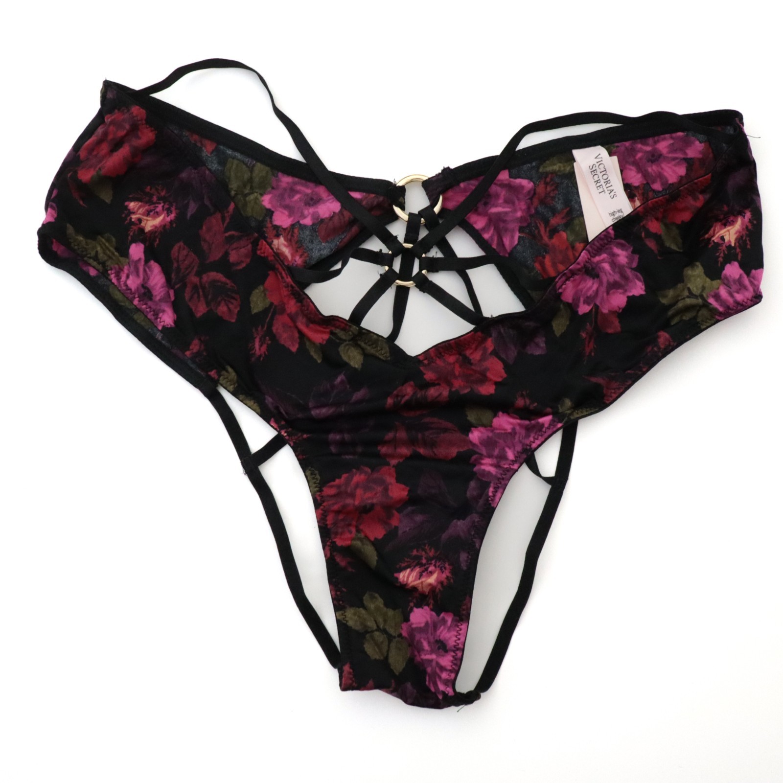 NEW Victoria’s Secret VERY SEXY Strappy Ring Hardware Open-Back Cheeky Panty M