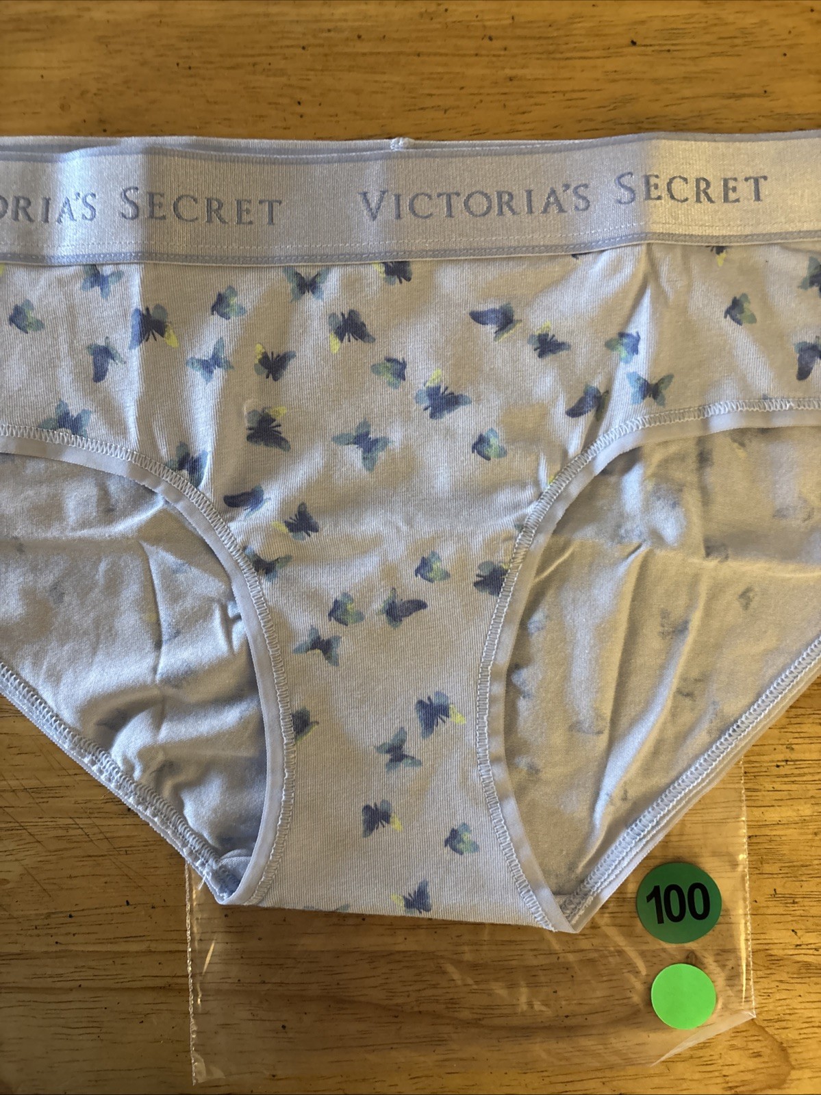 Victoria’s Secret medium blue/butterfly logo hip hugger panties