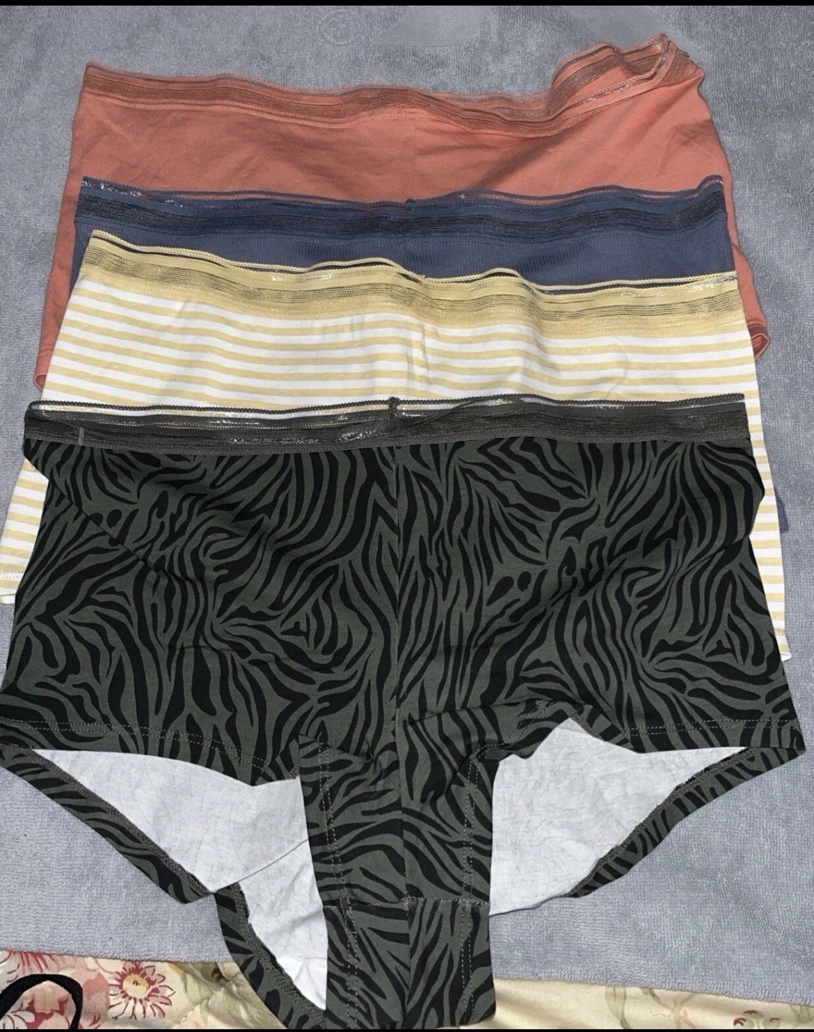 Lot Of 4 Joy spun Boyshort Panties Size XL Multi Color