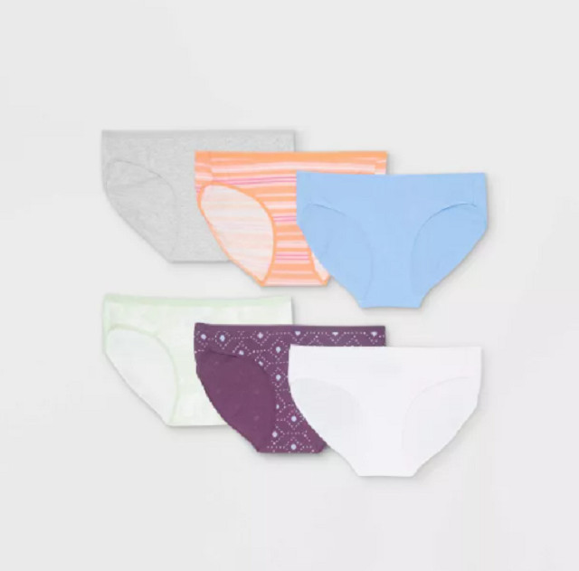 NEW Auden Women’s 6 Pack Cotton Bikini Multi Colored Size XS (0-2)