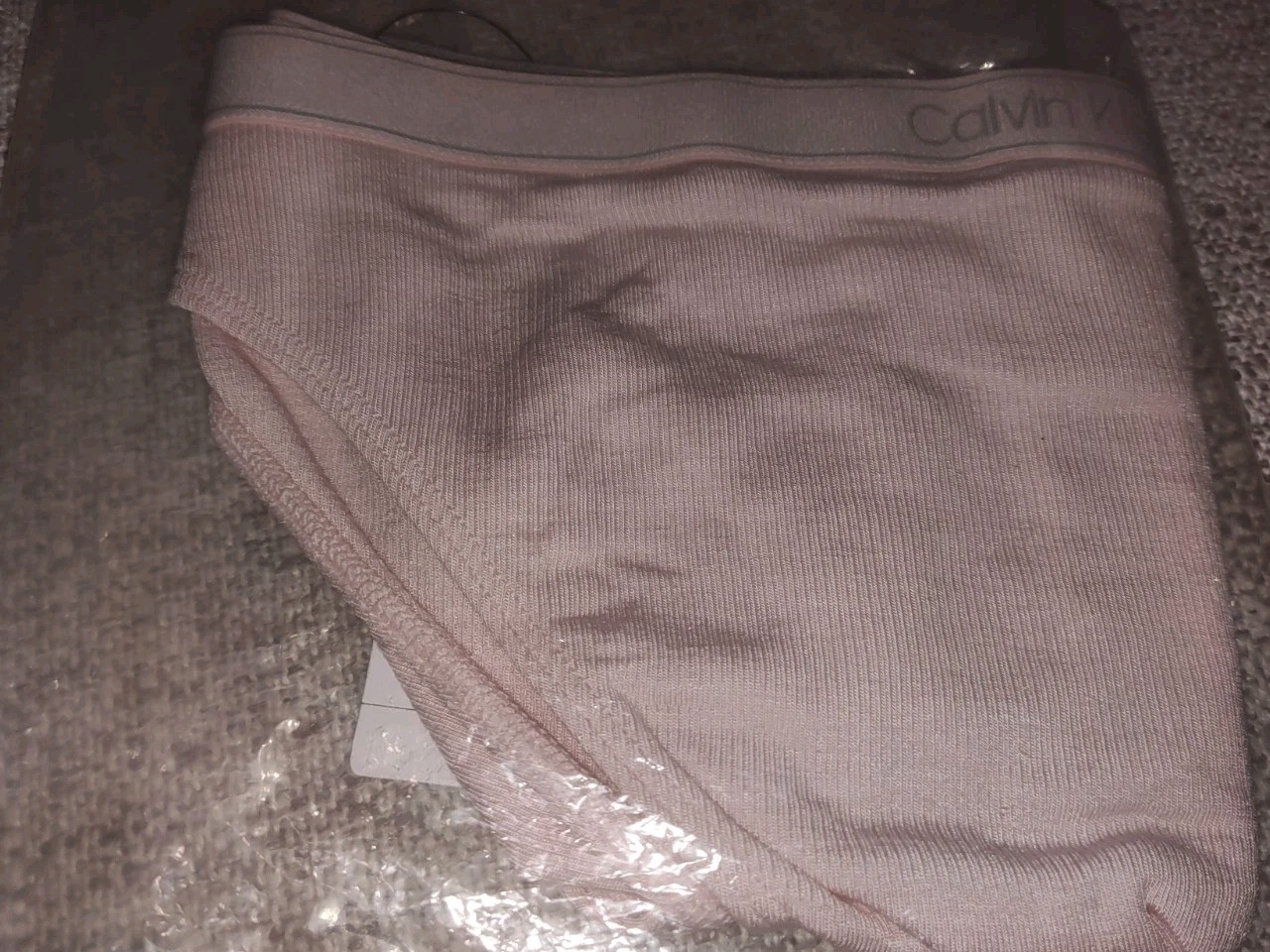 Calvin Klein Women QF6443 Ribbed Cheeky bikini. Light Pink LARGE SKU-A1