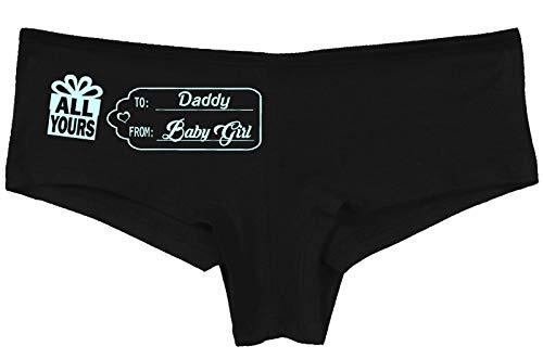 Knaughty Knickers to Daddy from Babygirl Baby Girl Tag Black Boyshort Underwear