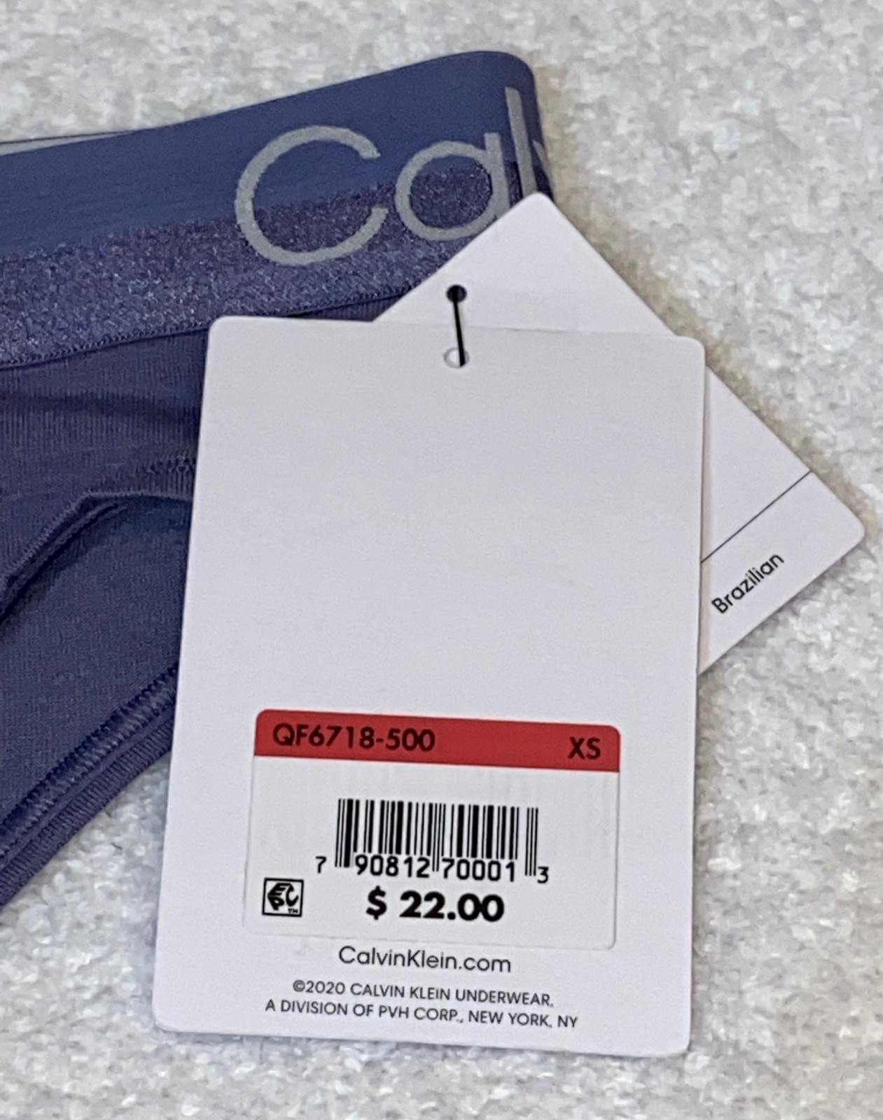 CALVIN KLEIN Modern Structure Cotton Denim Blue Brazilian Panty Womens Sz XS 4