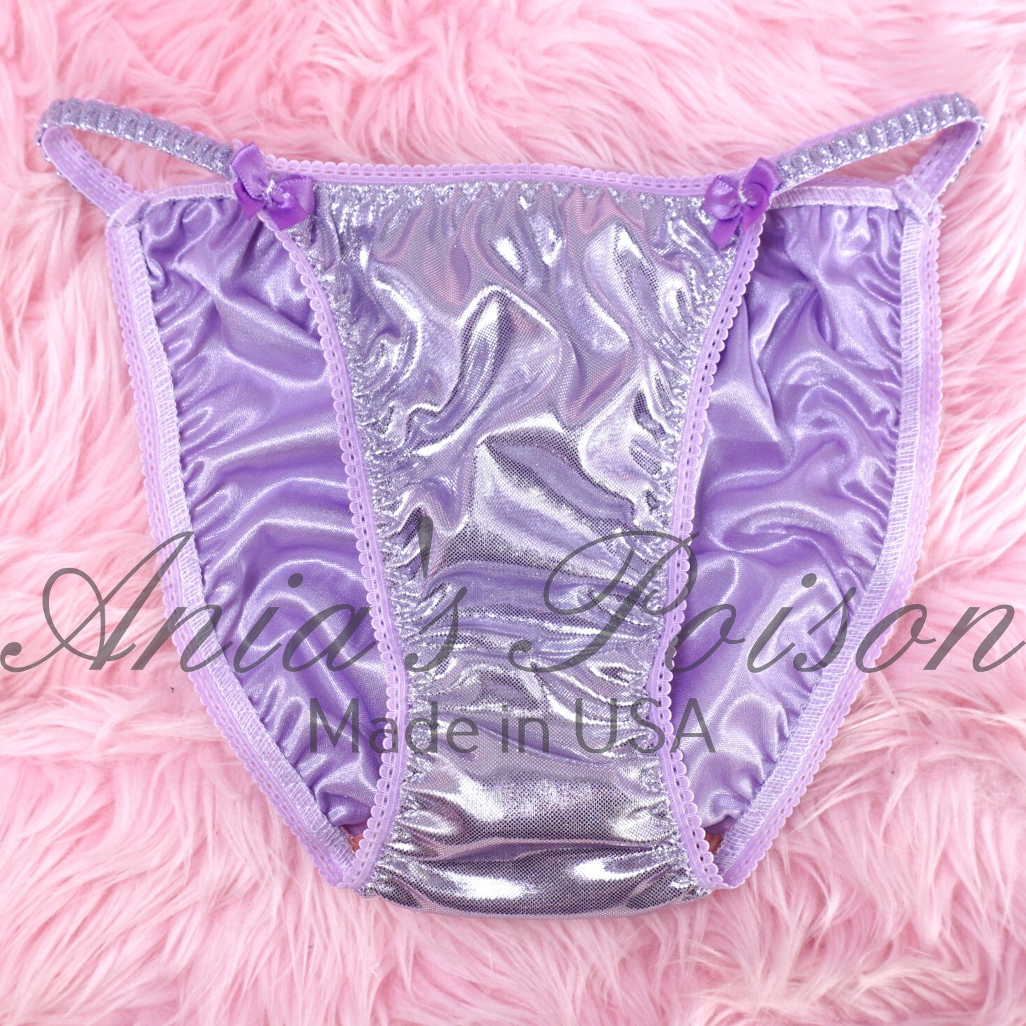 Easter Panties Lilac Pastel Metallic Foil DUCHESS CUT women’s string bikini 5-9