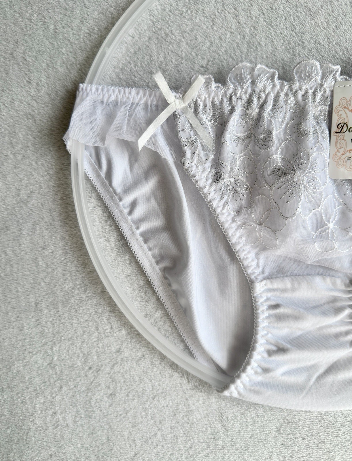 Set Of 2！US-S Japanese Cute Glittery Flower Embroidery Ruffle Waist Panties NWT