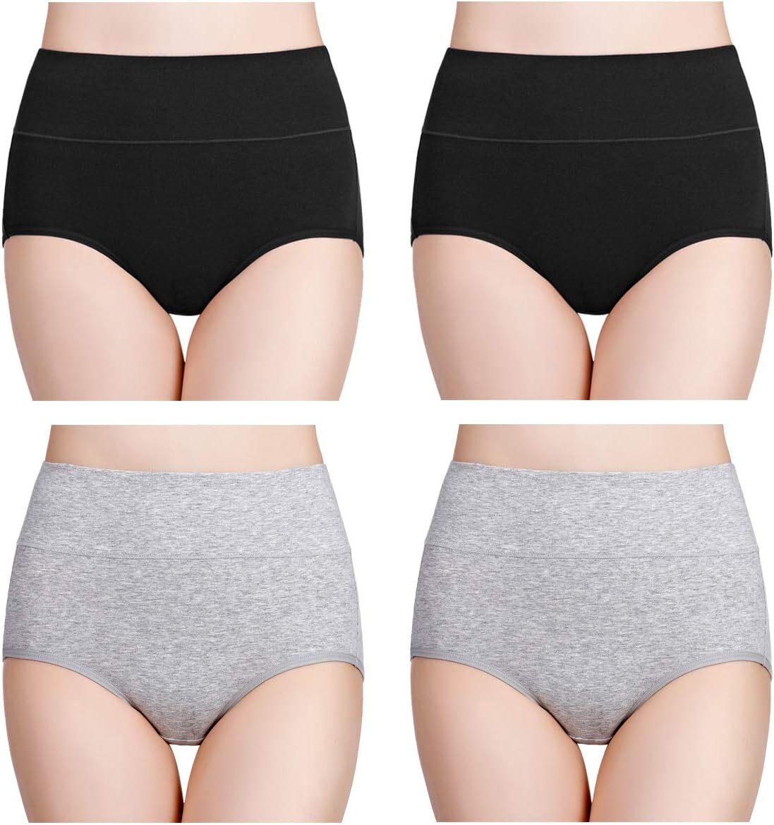 wirarpa Women Cotton Underwear High Waisted Ladies Panties Full Coverage B