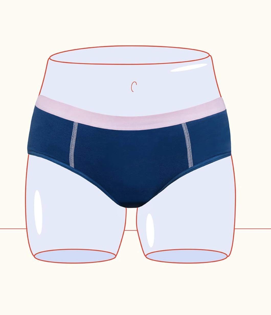 Thinx BTWN) Teen Period Underwear – Brief Panties, 9/10 – Super Absorbency Blue