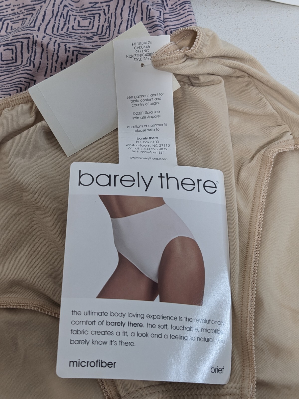 NWT Vtg Y2K 2001 Lot Of 3 Barely There Microfiber Super-Soft Briefs Size 6