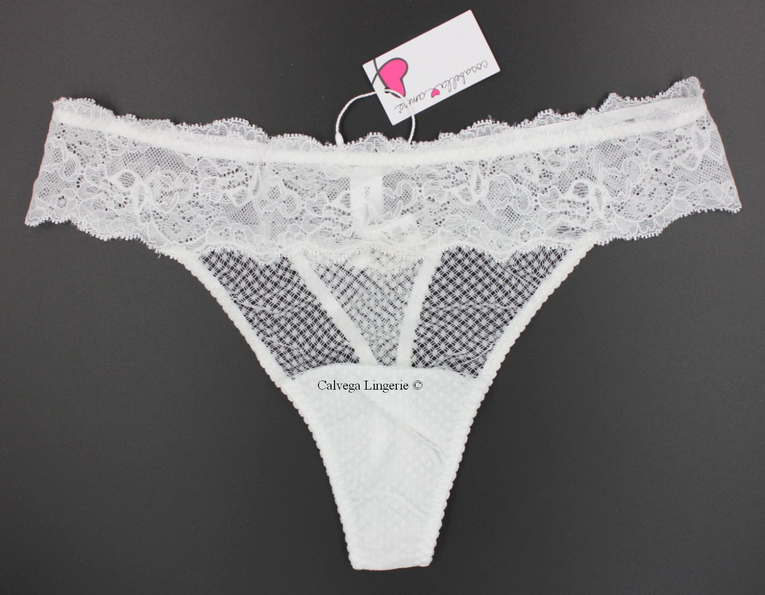 NWT COSABELLA AMORE DARLI0321 “Darling” Mid Rise Sheer Lace Thong, White
