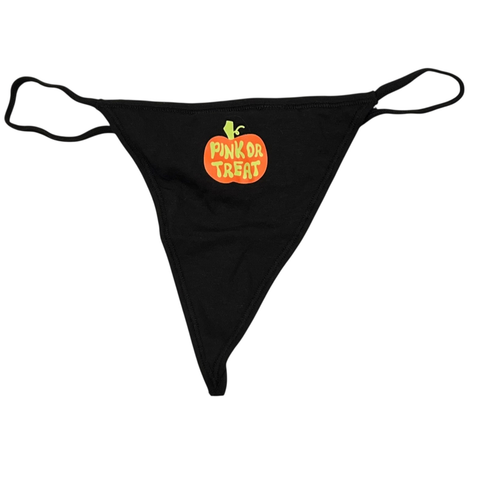 NWT VICTORIA’S SECRET Pink V String Pantie Sz S-M-L-XL Black Pink Or Treat