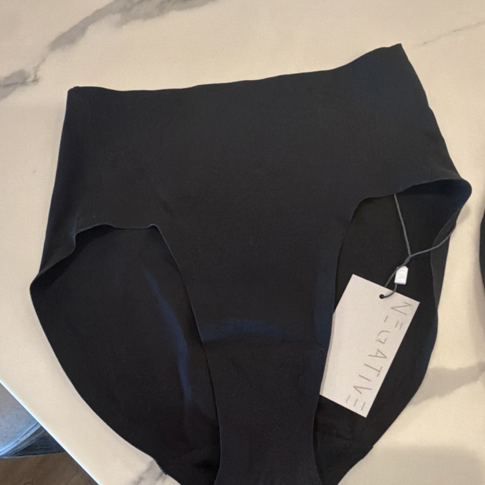 French cut cotton brief Negative High-Waisted black Panties size small as/is
