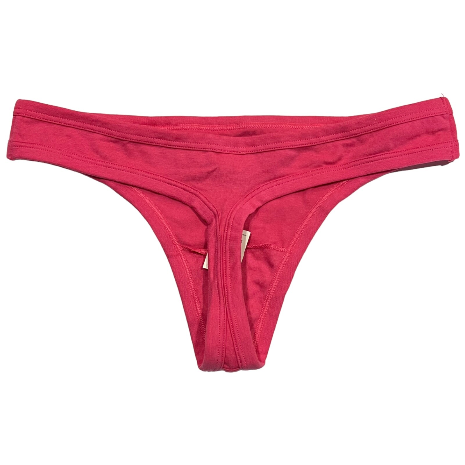 NWT AERIE Thong Sz M-L Pink COFFEE BY DAY COCOA BY NIGHT Cotton Jersey