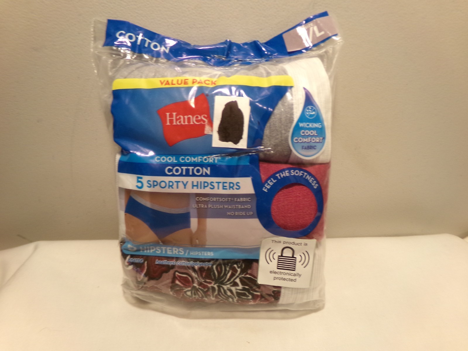 Hanes Women’s Cotton Sporty Hipsters Cool Comfort 5 pack Size 7