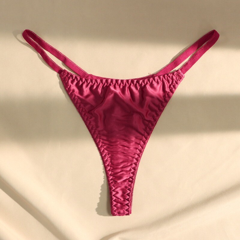 5 Pcs Lot Womens Sexy Satin Thongs Panties Silky G-string Underwear,S M L XL 2X