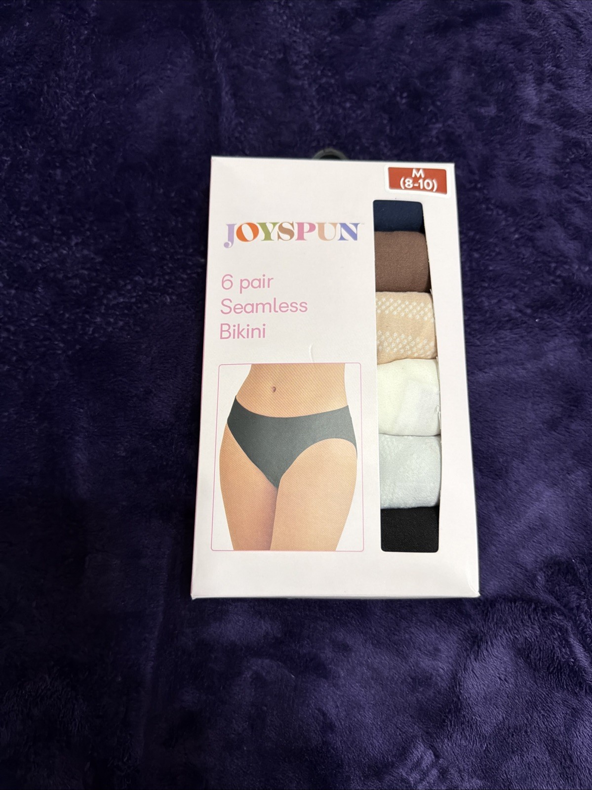 Joyspun Women’s 6 Pair Seamless Bikini M (8-10) NWT Super Soft Lined Gusset