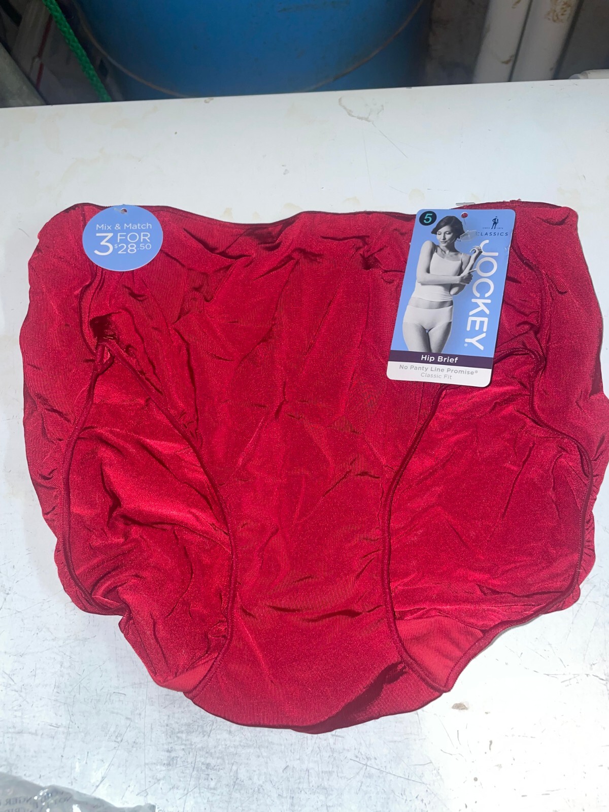 Jockey Women No Panty Line Promise Tactel Hip Brief Size 5 Red
