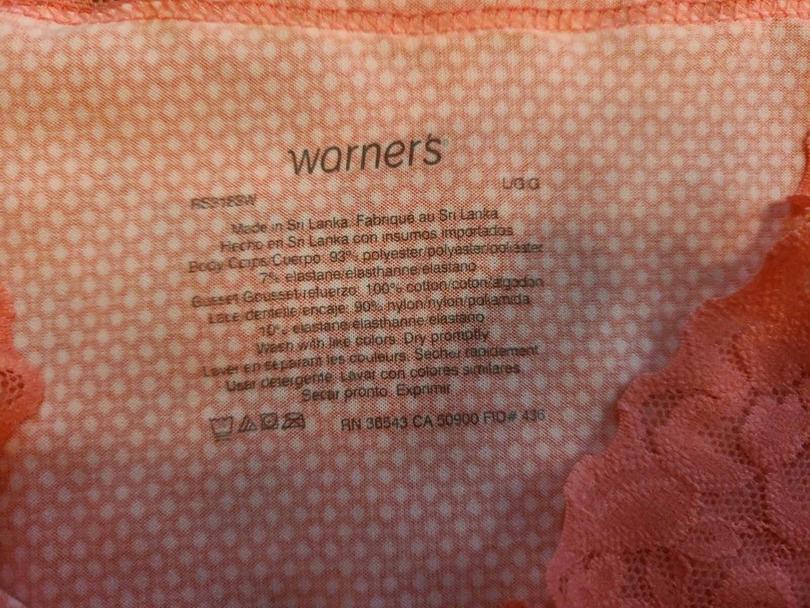 L/7 WARNER’S RS3183L seXy ULTRA SOFT LACE WAIST BRIEF PANTIES ~NWT $13.00