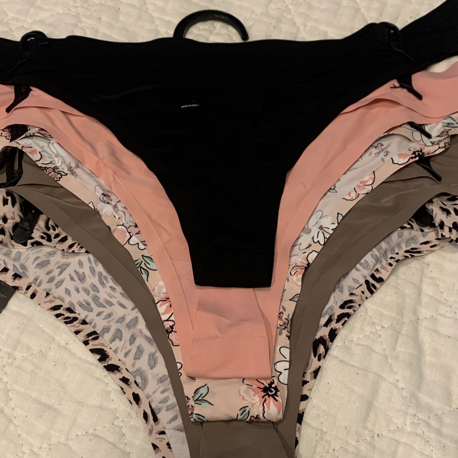 Nanette Lepore 5 Pack Tag Free Thong Panties Set Size XL Floral Underwear