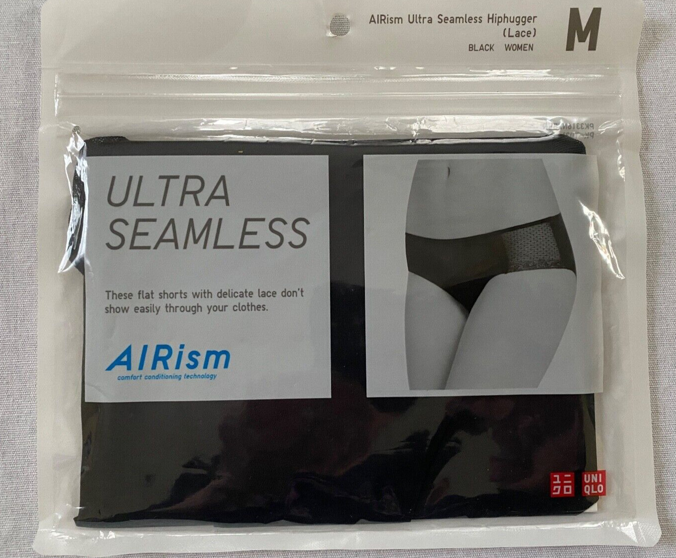 Uniqlo AIRism Seamless Briefs Size M Black