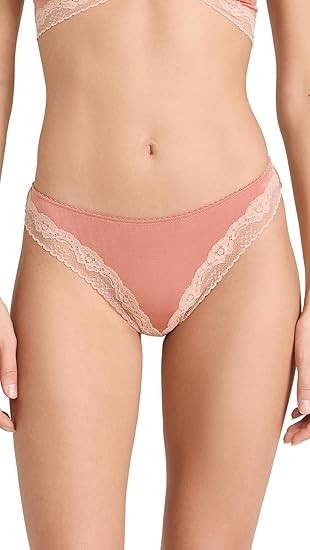 Eberjey Flora Thong Panties Womens Large Rouge Pink Lace Stretch Pull On BUU121
