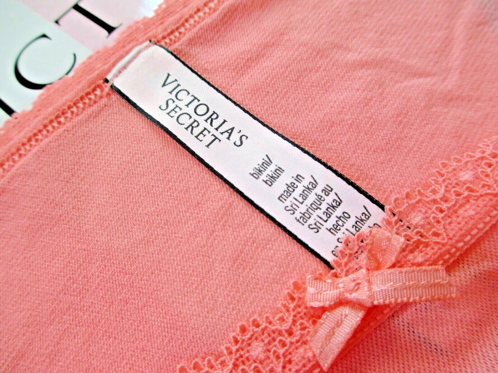 VICTORIA’S SECRET Bikini Panty XL Orange NWOT Stretchy Mesh VS Lace Trim Sexy