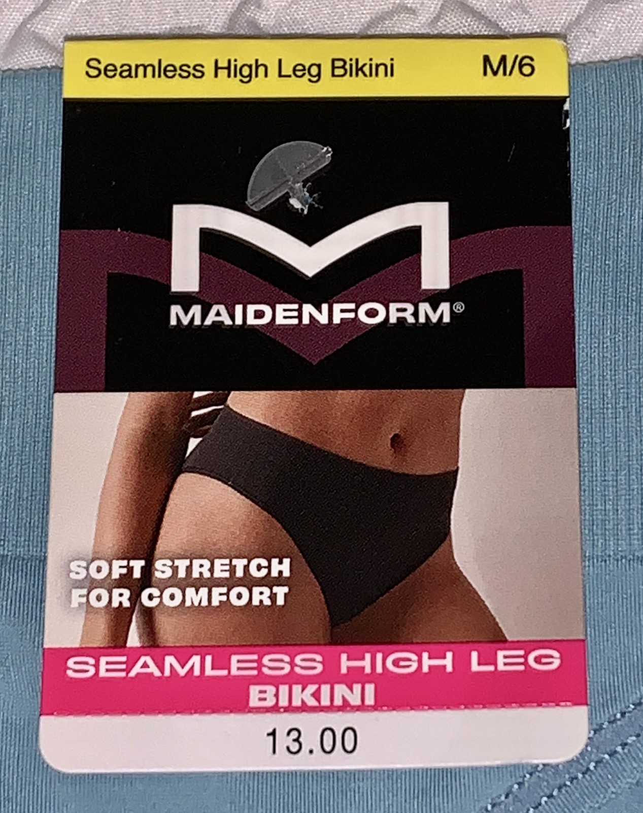 MAIDENFORM M Seamless Sunday Morning Blue High Leg Bikini Panty Womens Sz M L XL