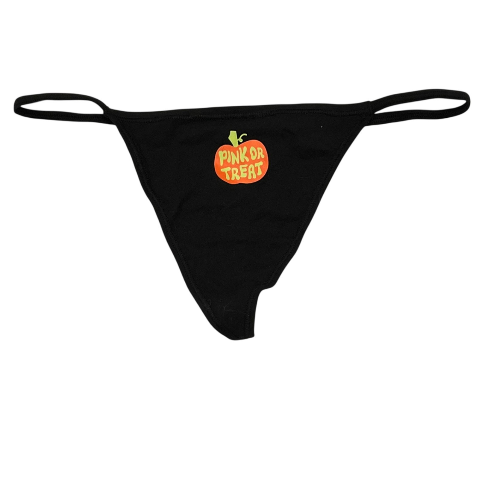 NWT VICTORIA’S SECRET Pink V String Pantie Sz S-M-L-XL Black Pink Or Treat
