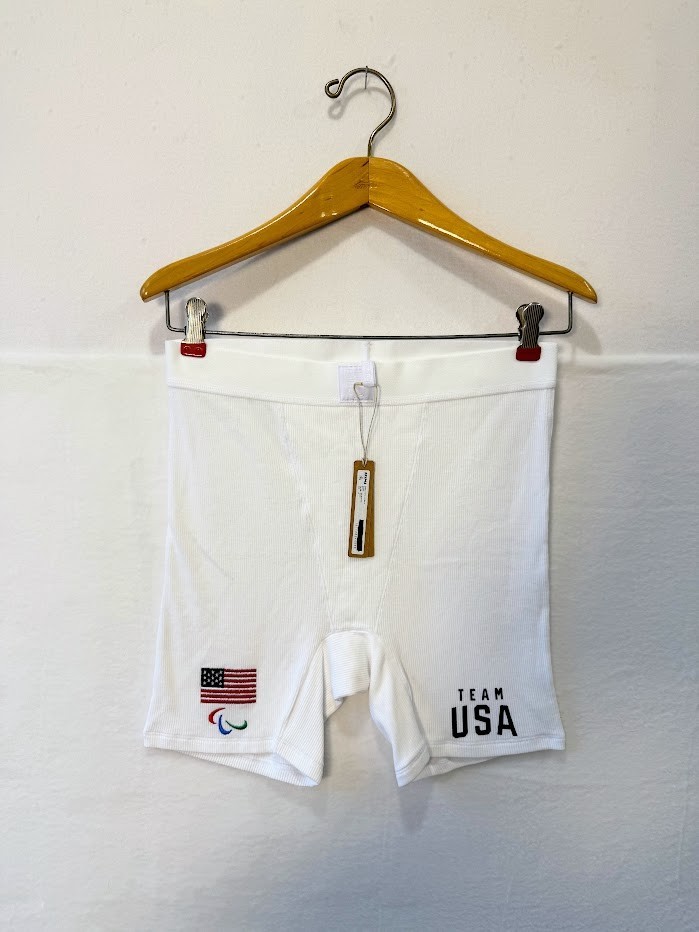 NEW Skims Team USA Flag Paralympic Capsule Boxer Shorts – Medium – White NWT