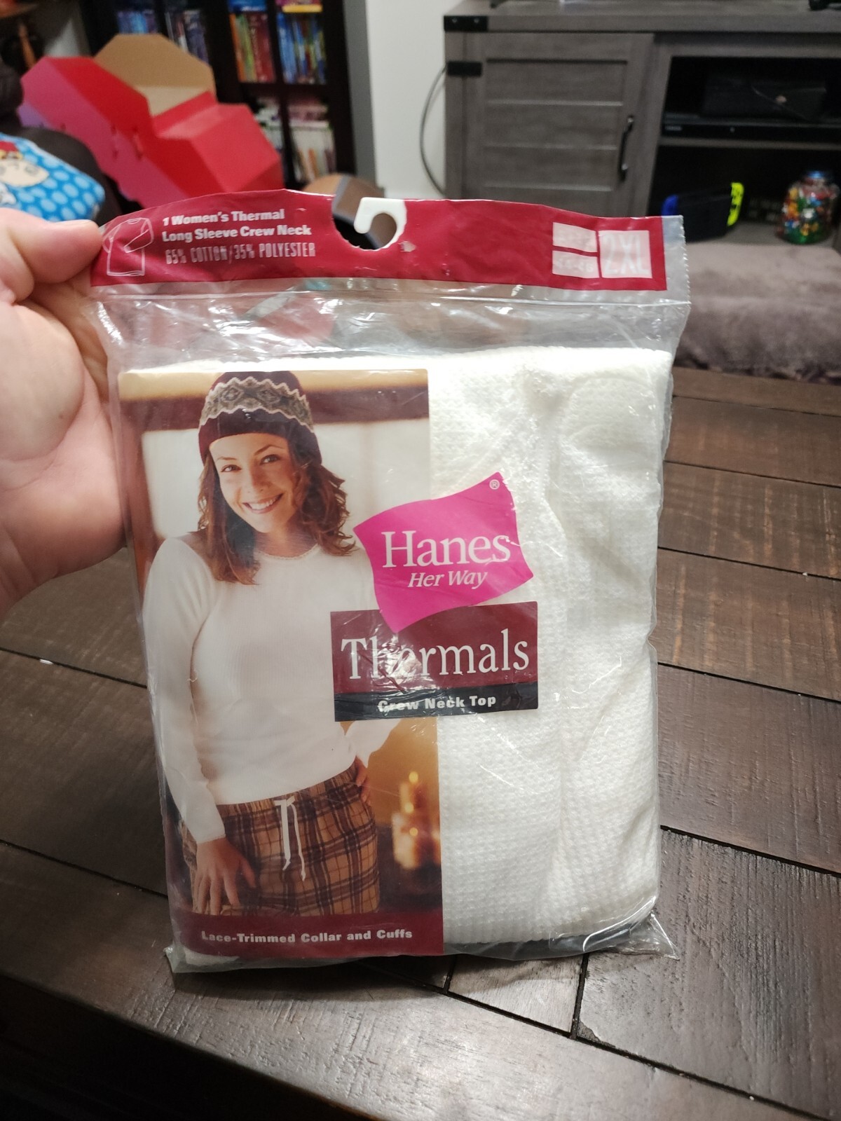 NEW! Hanes Her Way Women’s Thermal Top 2XL Cotton Polyester Blend