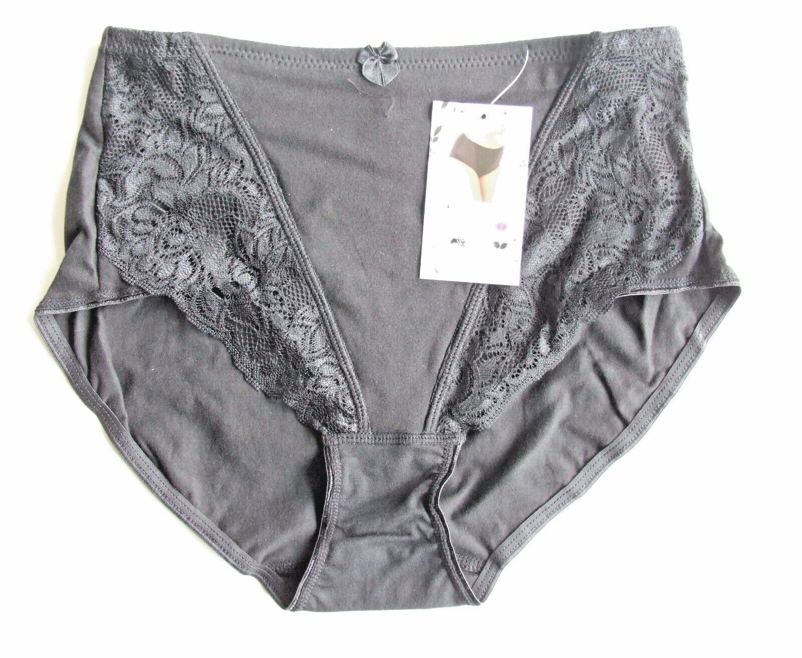 Marlon size 10 Cotton Rich light control knickers full briefs panties Black