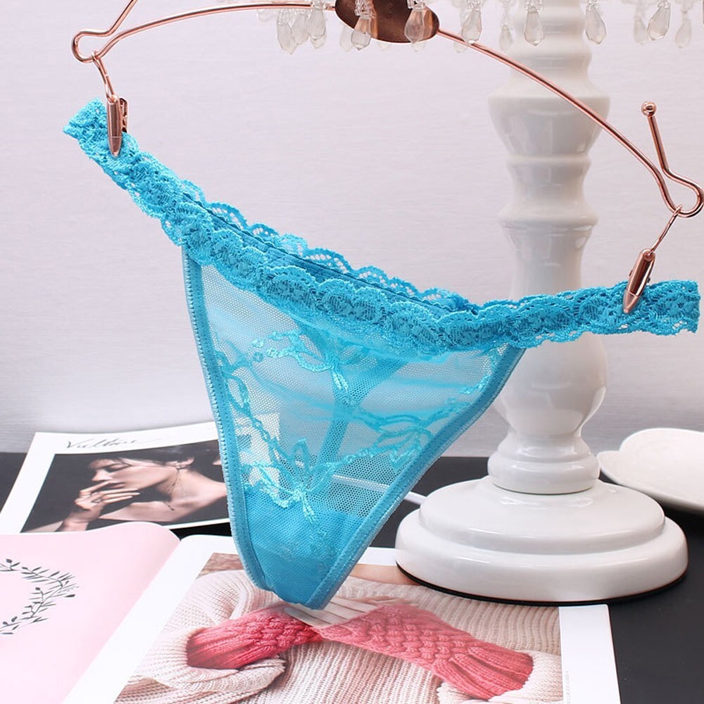 Personalized Lace Thong With Jewelry Silver Crystal Letter Name her Gift Custom