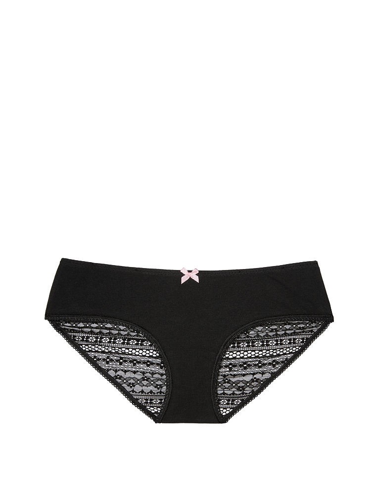 Victoria’s Secret Ruched Lace Back Hiphugger Panty Black