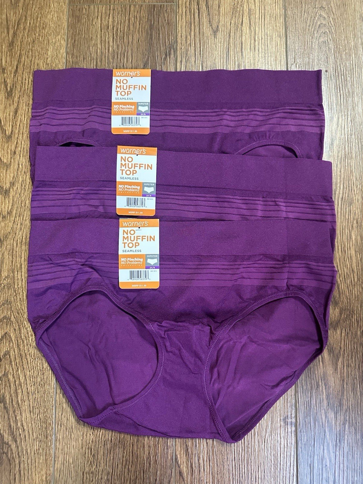 LAST AVAIL NWT Size 9 (2X) 3 Pair Warner’s No Muffin Top Hipster Panties RU0501P