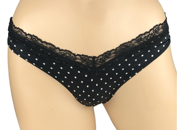 VICTORIA’S SECRET VERY SEXY LACE TRIM POLKA DOT HIGH LEG THONG PANTY XS S M L XL