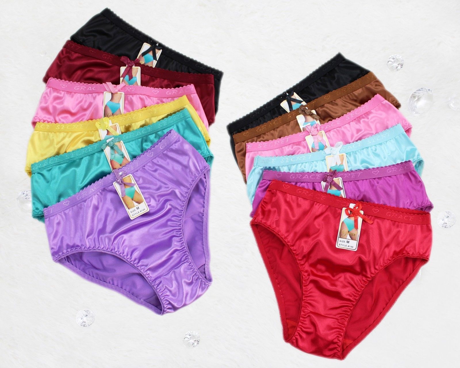 B12 VTG GRACE sissy Liquid SATIN Wetlook SHINY nylon Bikini panties Sz L XL 3XL