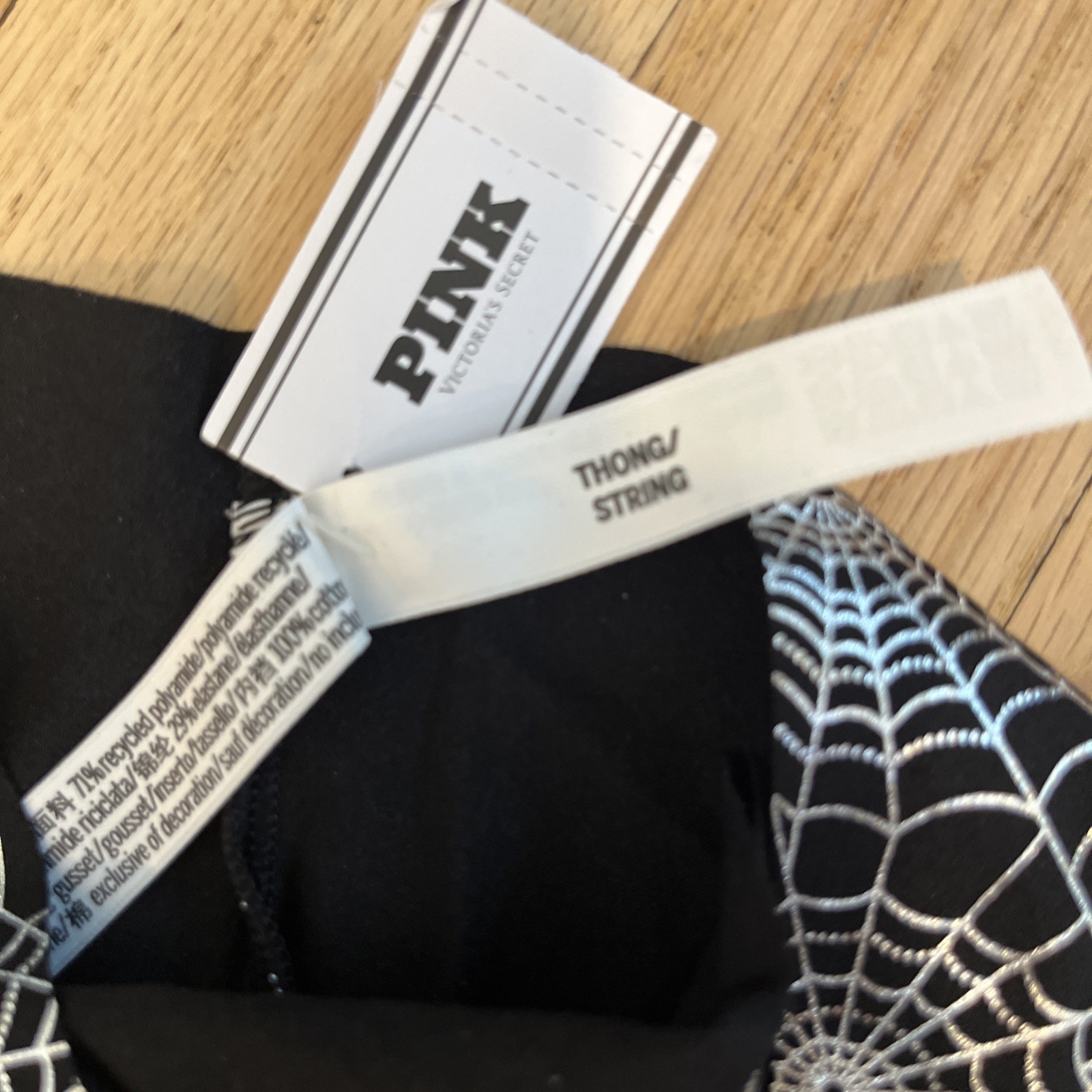 Victoria’s Secret PINK Sexy Thong No Show Raw Halloween Spider XS