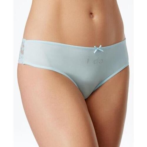 Linea Donatella Bridal Blue Rhinstone (I Do) Embroidered XL Panties Retail $30