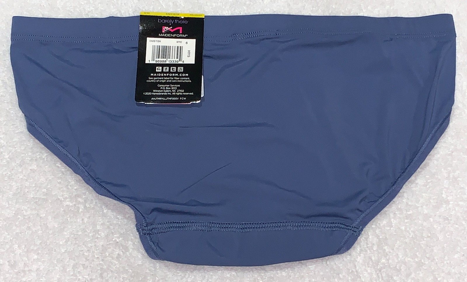 MAIDENFORM Barely There Dungaree Blue Invisible Bikini Panty Womens Sz M 6 L 7