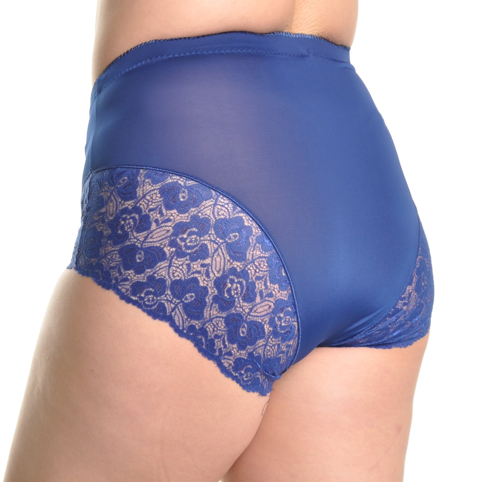Angelina Women High Waist Boxer Briefs with Lace Accent Detail (12-Pack) Size L