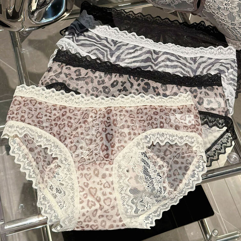 5 Pack Sexy Womens Lace Sheer Panties Underwear See Through Sissy Lingerie Brief