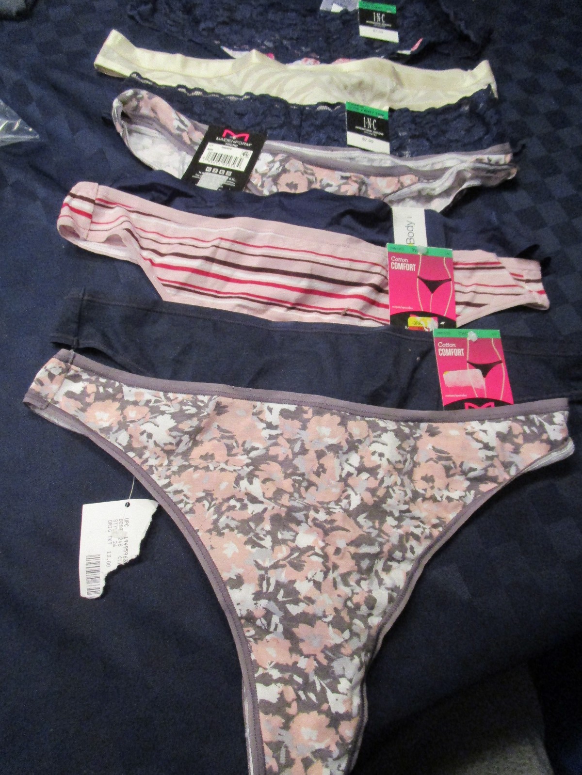 NWT LOT OF 8 MAIDENFORM/INC/ GAPBODY/JENNI THONG PANTIES UNDERWEAR LARGE L/7