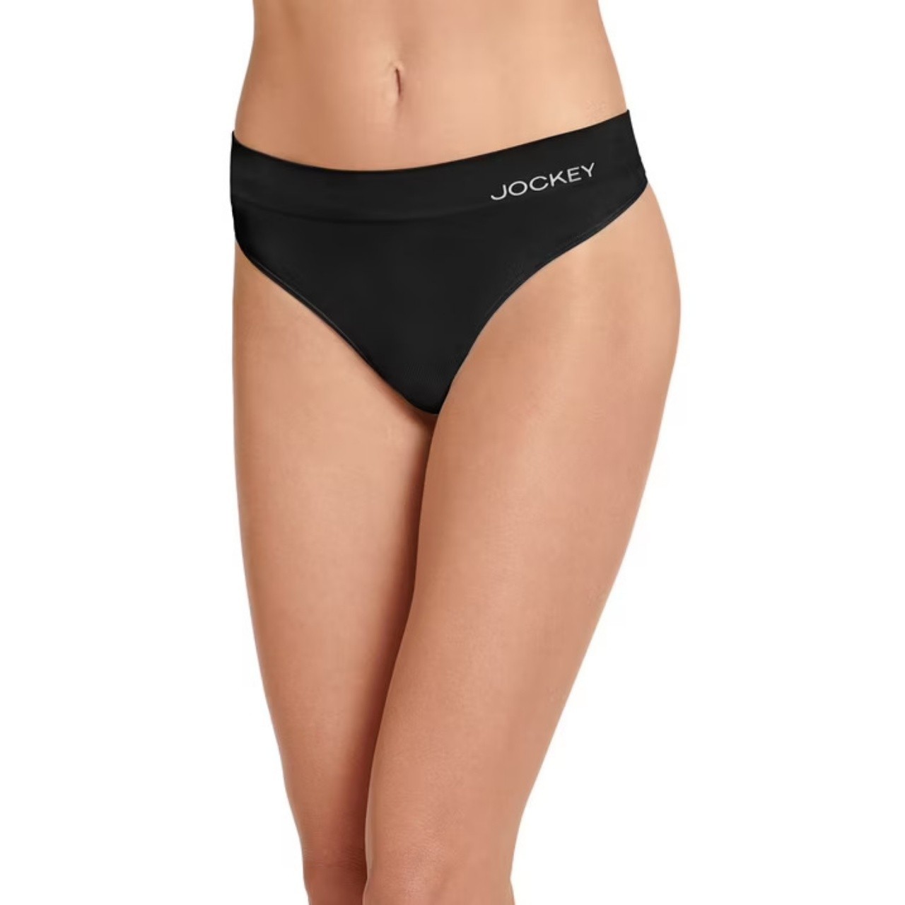 NWT Jockey Essentials 3 pk Soft Touch Stretch Seamfree Black Thong Panties 3XL