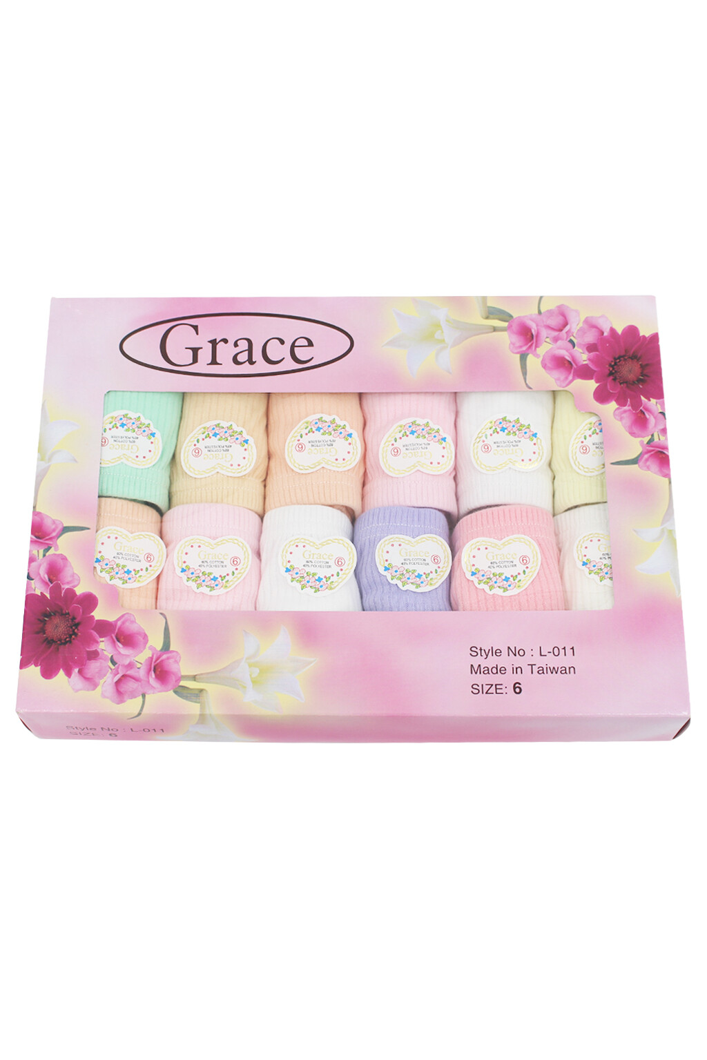 GRACE LADIES Pink Cotton Downtown Q SIZE PANTY BY BOX 5 TO 12 (6 PCS )