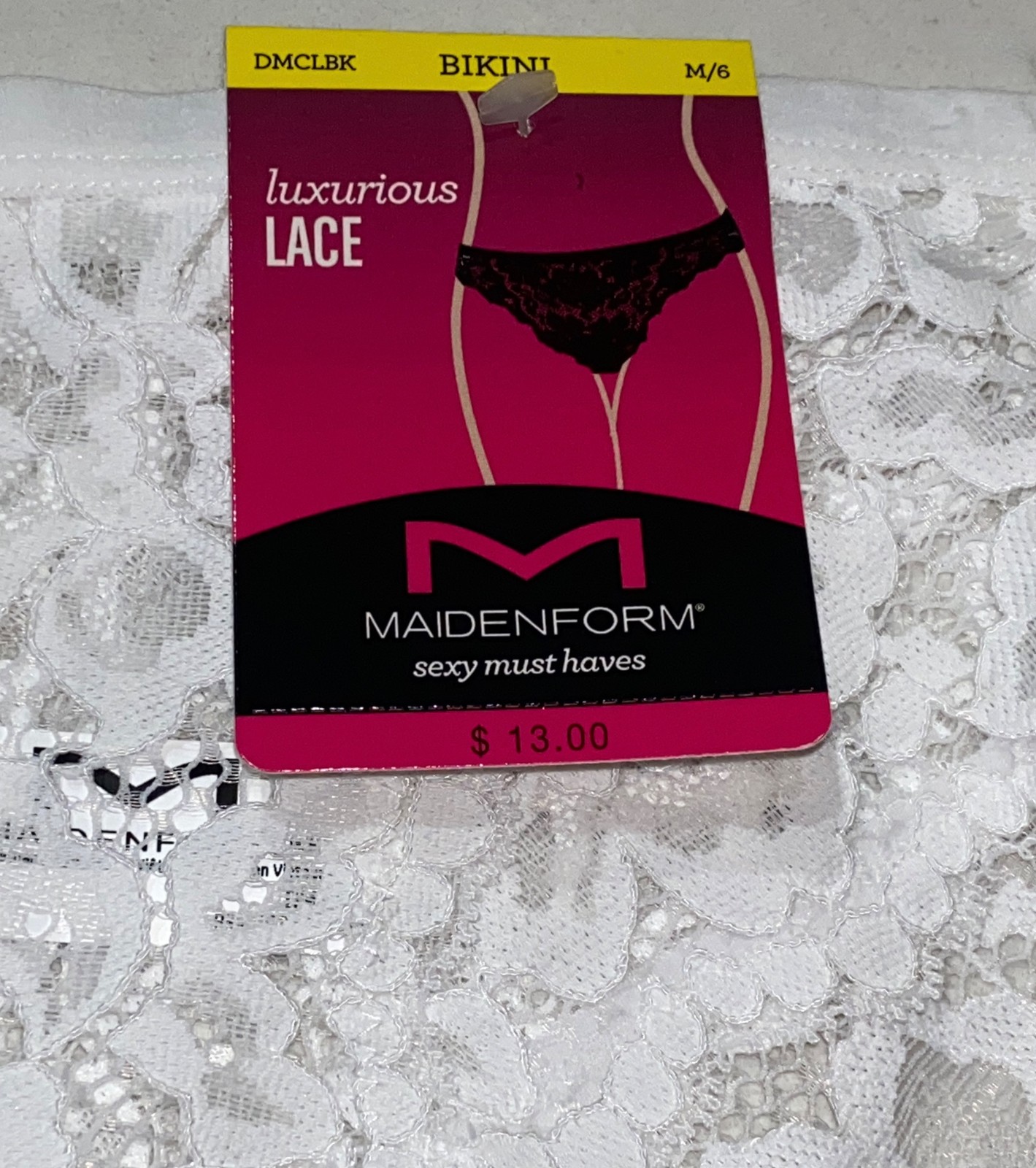 MAIDENFORM Luxurious Sexy Must Allover Lace White Bikini Panty Womens Sz S 5