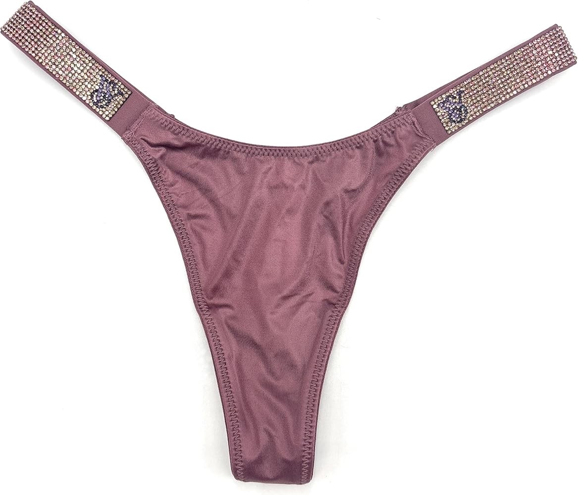 Victoria’s Secret Very Sexy Rhinestone Strap Thong Panty Vintage Rose Medium NWT