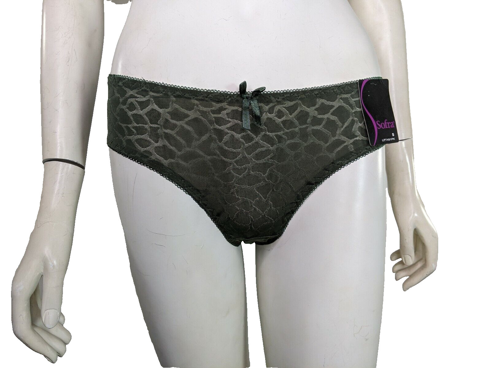 Panties Bikini Underwear Sofra Sexy Sheer Mesh Green Giraffe Animal Print S