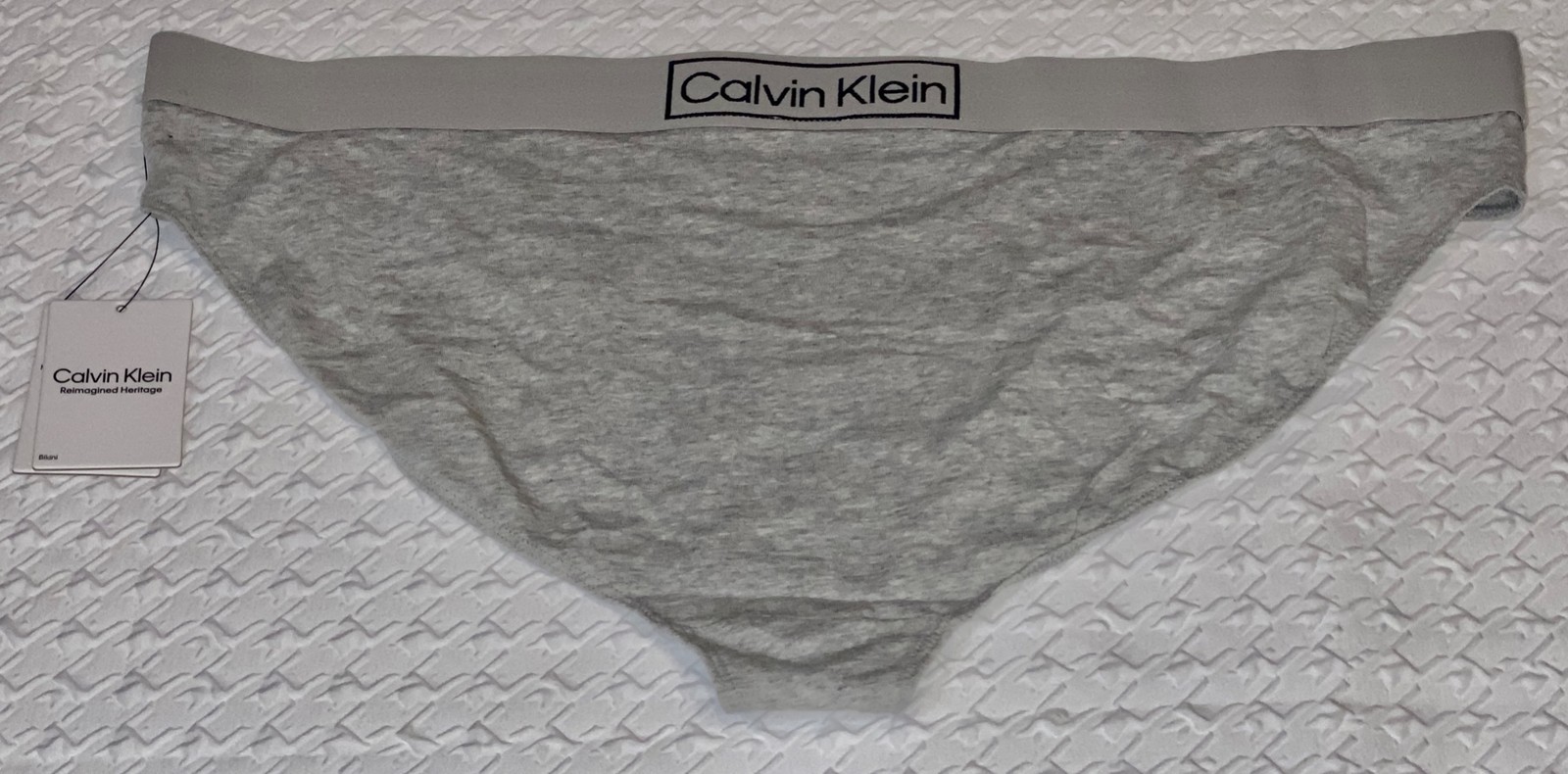 CALVIN KLEIN Reimagined Heritage Cotton Grey Black Bikini Panty Womens 1X 2X 3X