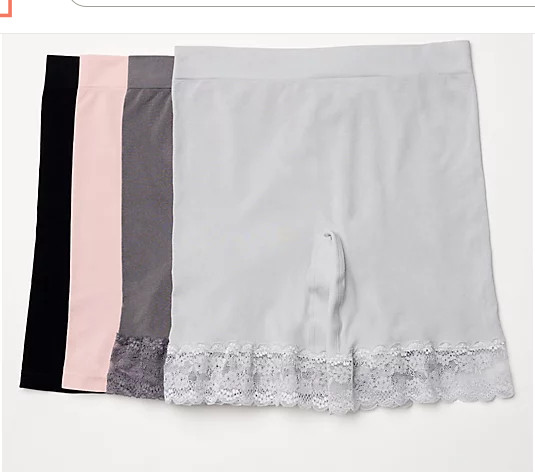 Breezies Seamless Smoothing Mid-Thigh Short Set of 4-Sterling-Medium-NEW-A374503