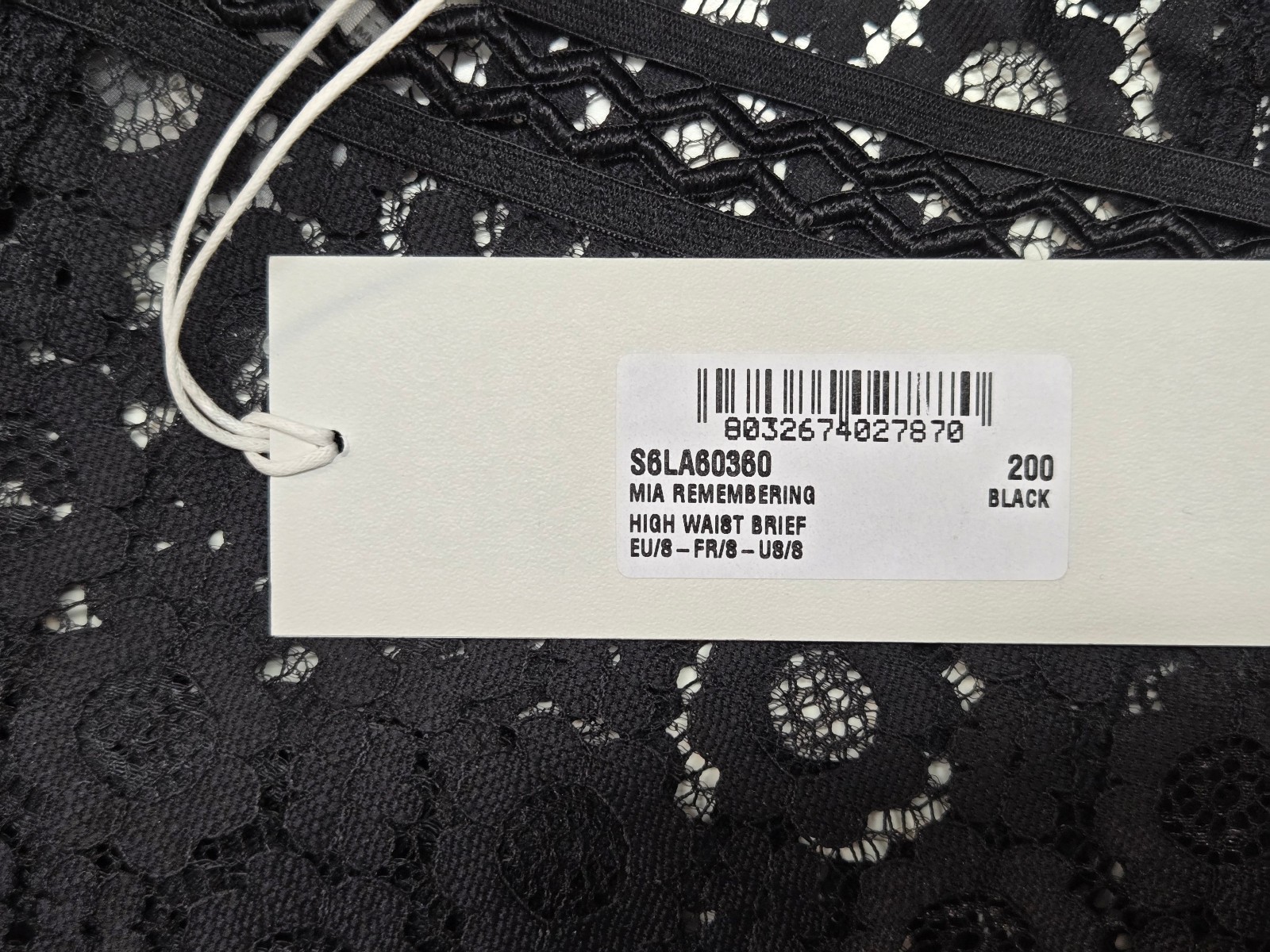 Stella McCartney Black High Waisted ‘Mia Remembering’ Brief Size S