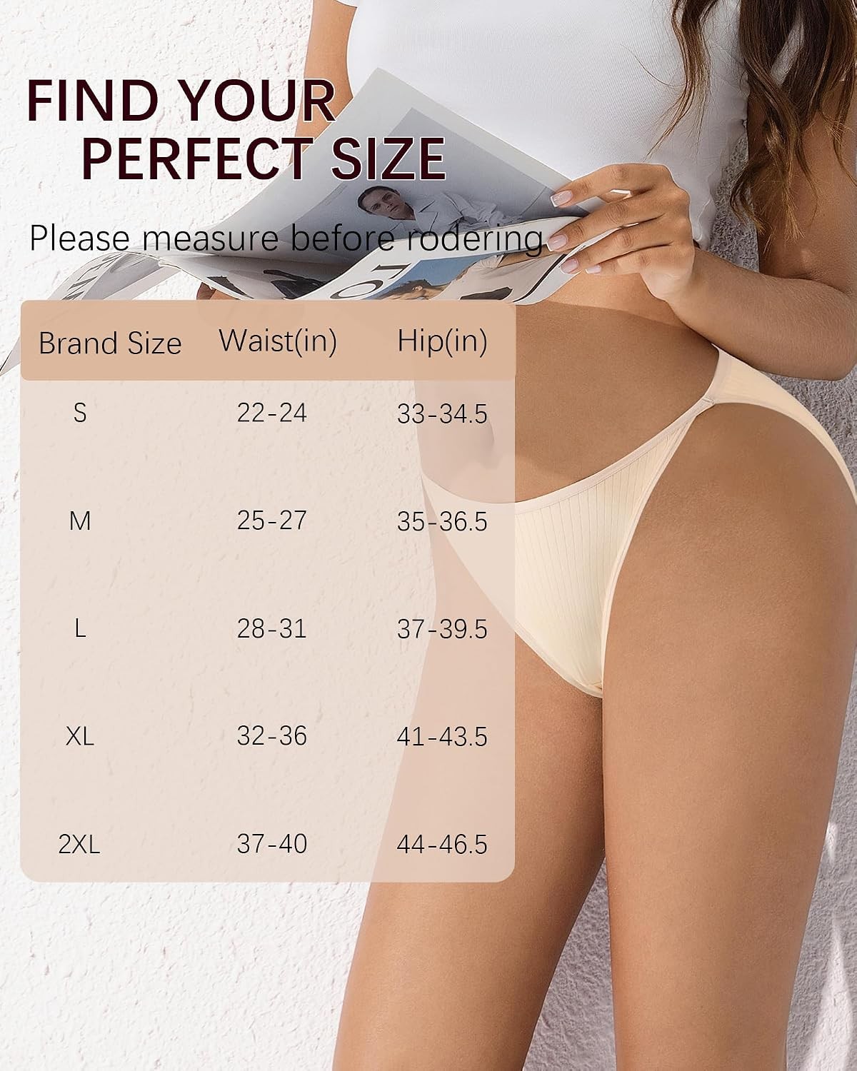 Cotton Women’s High Cut String Bikini Panties 9 Pack Multicolor Large Women’s